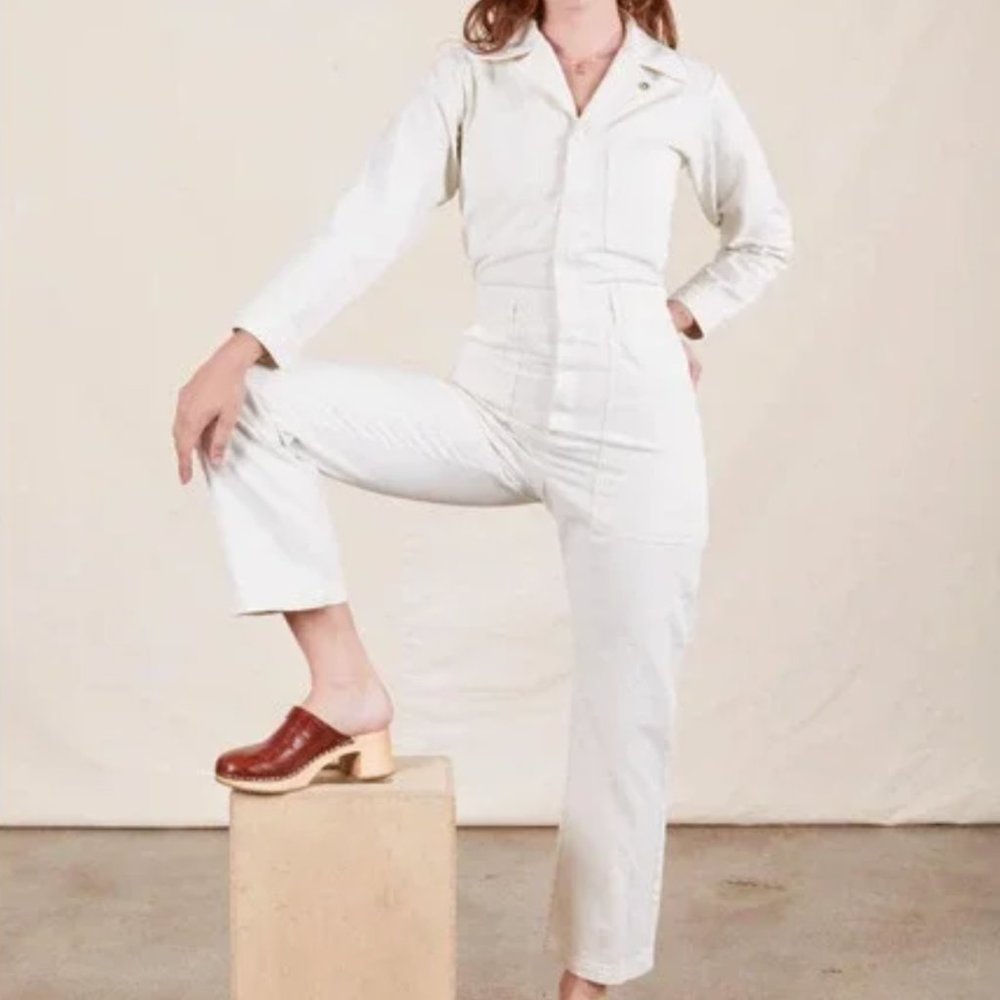 NWOT Big Bug Press Everyday Jumpsuit in Vintage Tee Off-White
